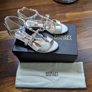 Badgley Mishka Wedge Sandal Wedding Shoes Size 7M